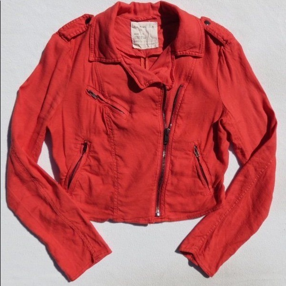 Free People Coral Moto Jacket